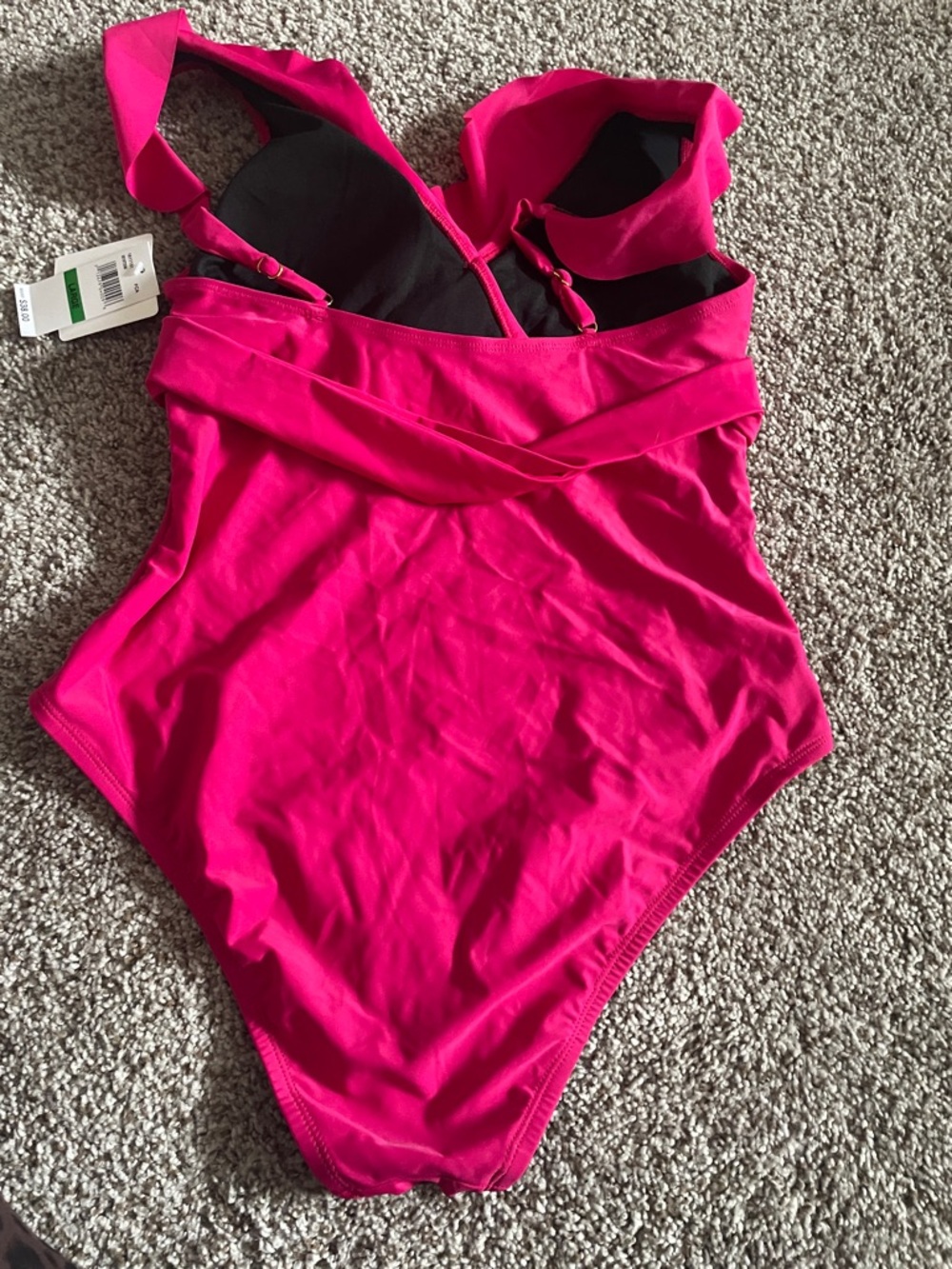Fuchsia One-Piece Swimsuit with Waist Tie - Picture 5 of 10